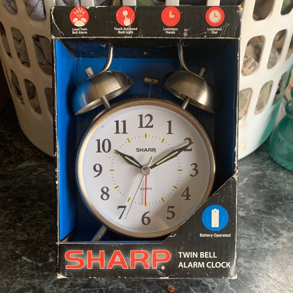 Silver Twin Bell Alarm Clock by sharp